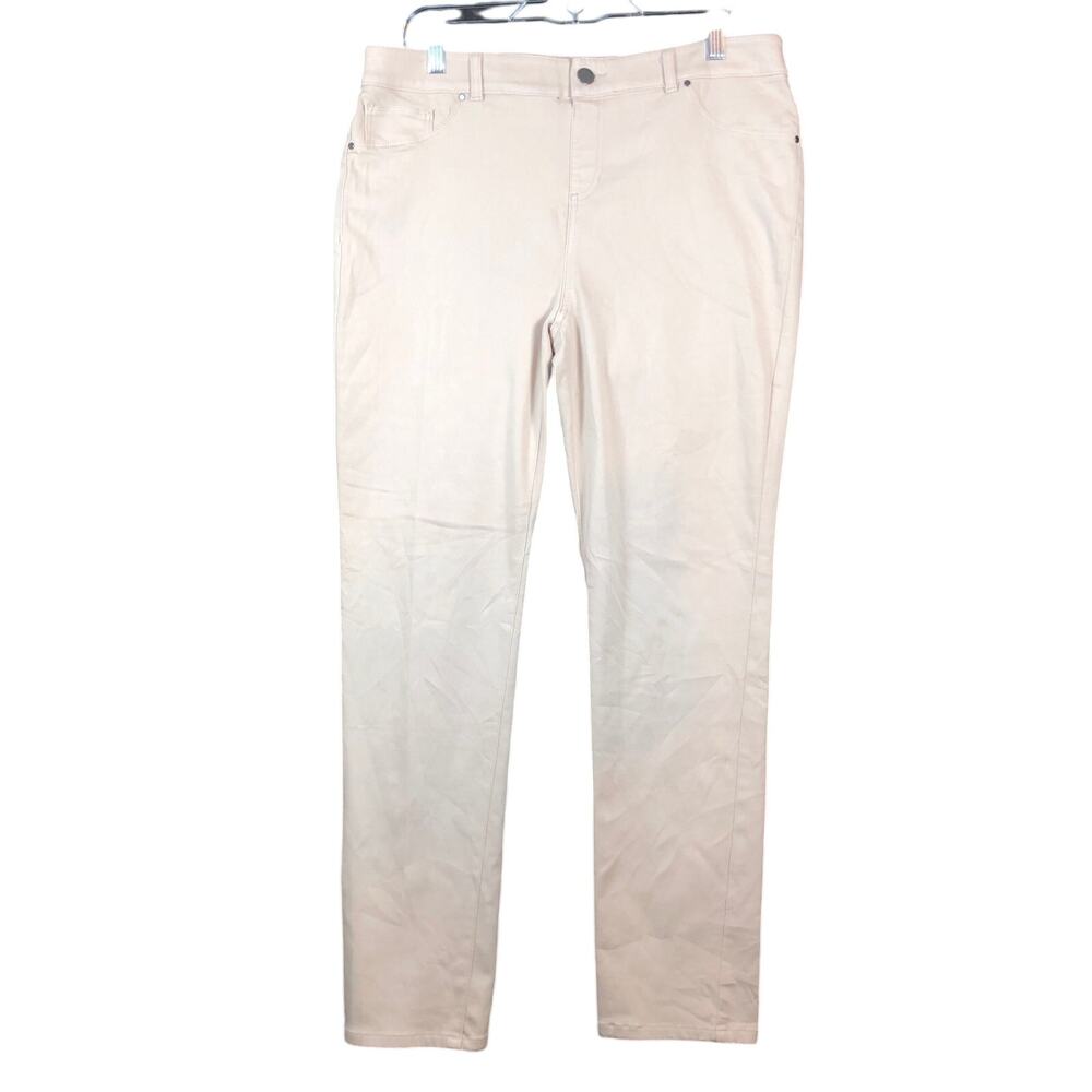 Chicos Womens Pants Tan Platinum High Rise Straight Leg Stretch 2 (L)